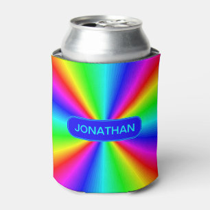 Colourful Bright Rainbow Personalized Can Cooler