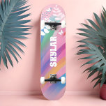 Colourful Bright Rainbow Pride Pattern Floral Pink Skateboard<br><div class="desc">Unleash your true colours with our vibrant skater design! Celebrate self-expression and embrace your individuality with our eye-catching rainbow pride pattern, blooming florals, and personalized touches. Whether you're an avid skater or an art enthusiast, this board is the ultimate canvas for showcasing your unique style. Don't miss out on the...</div>