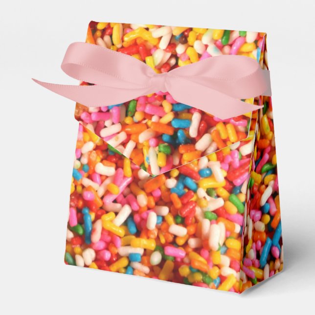 Colourful Bright Rainbow Sprinkles Favor Box (Front Side)