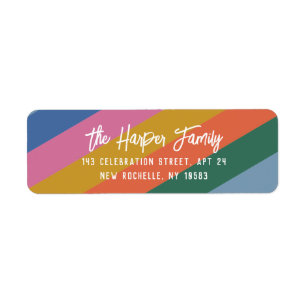 Colourful Bright Striped Brush Script Personalized