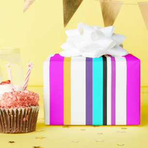 Colourful bright stripes pattern geometric wrapping paper