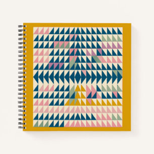 Colourful Brights Painted Geometric Shapes in Teal Notebook