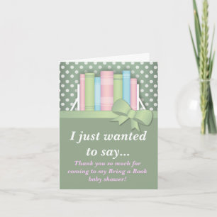 Colourful Bring a Book Baby Shower Thank You Card