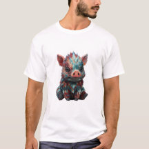 Colourful Bristle Wild Boar Piglet Portrait Men