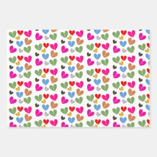 Colourful broken hearts: Love & Emotion Design Wrapping Paper Sheet