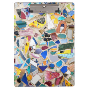 Colourful broken pottery wall picture very unusual clipboard