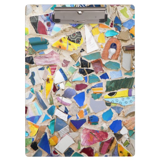Colourful broken pottery wall picture very unusual clipboard (Front)