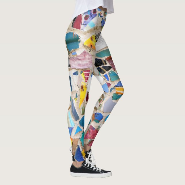 Colourful broken pottery wall picture very unusual leggings (Right)