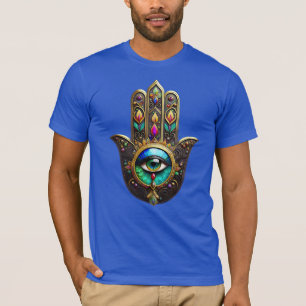 Colourful Brown Gold Hamsa Rainbow Colour Third Ey T-Shirt