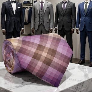 Colourful Brown Purple Checkers Colours Of The Yea Tie