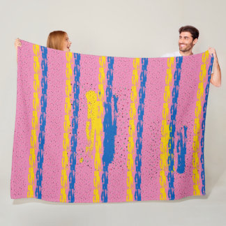 Colourful Brush Paint Dots Fleece Blanket