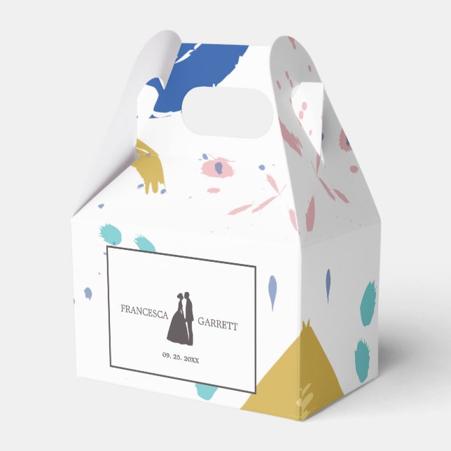 Colourful Brush Stroke Favor Box (Front Side)