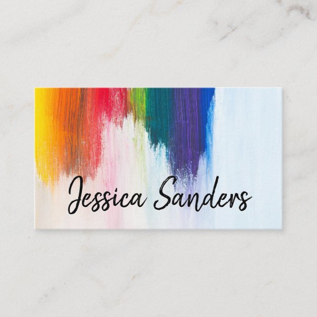 Colourful | Brush Strokes | Artistic Business Card (Front)