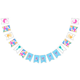 Colourful Brush Strokes paint party bunting banner