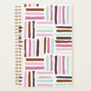 Colourful Brush Strokes Personalized Planner