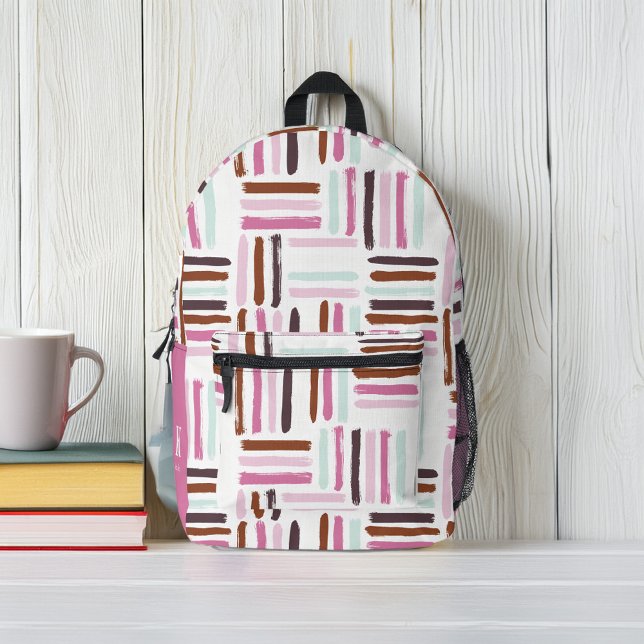 Colourful Brush Strokes Personalized Printed Backpack (Creator Uploaded)