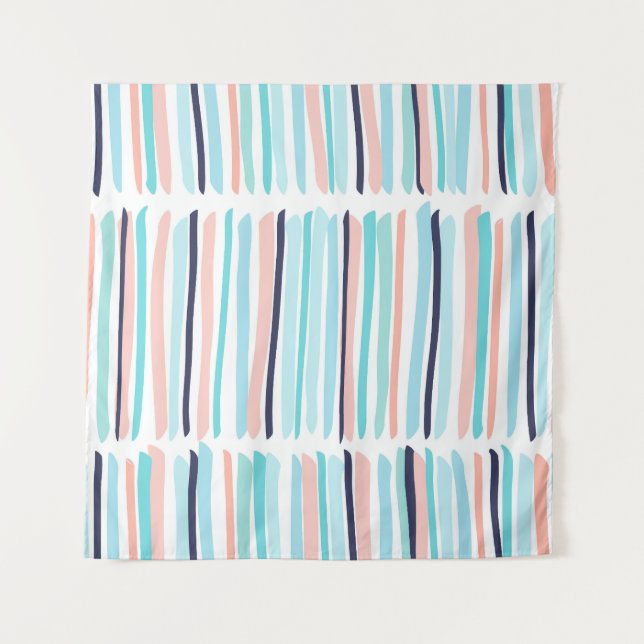 Colourful Brush Strokes: Vintage Scribble. Tapestry (Front)