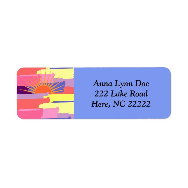 Colourful Brush Strokes W/Sun Return Address Label (Front)