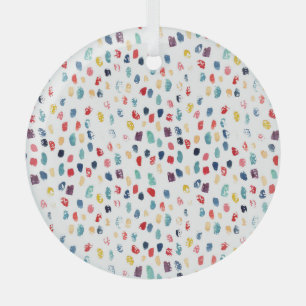 Colourful Brush Strokes: Watercolor Seamless. Glass Ornament