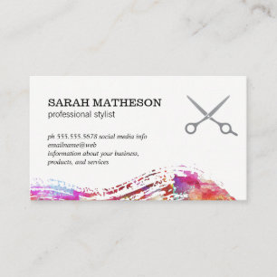 Colourful Brushed Texture professional stylist Business Card