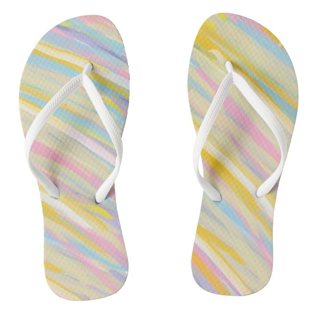 Colourful Brushstroke Flip Flops (Footbed)