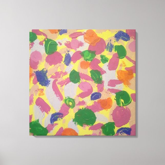 Colourful Brushstrokes Abstract Art Canvas Print (Front)