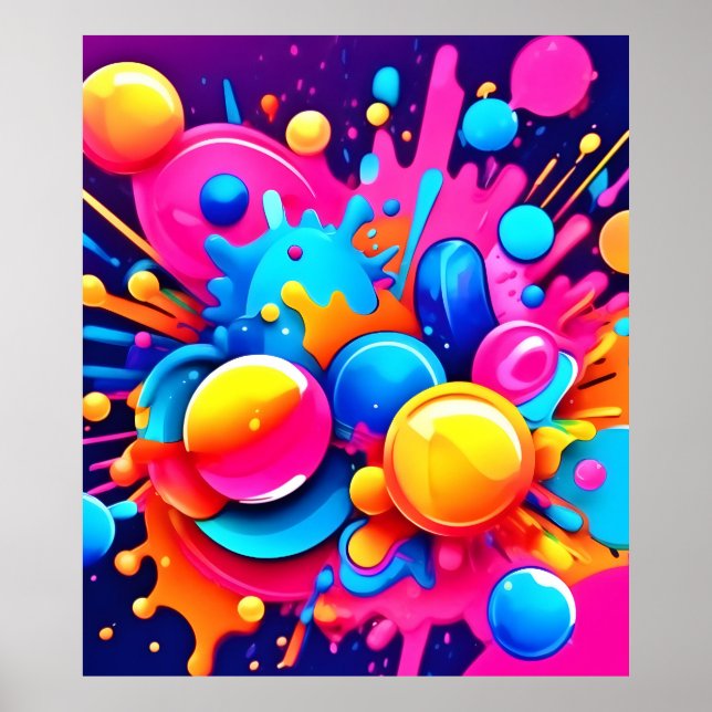 Colourful Bubble Blast Poster (Front)