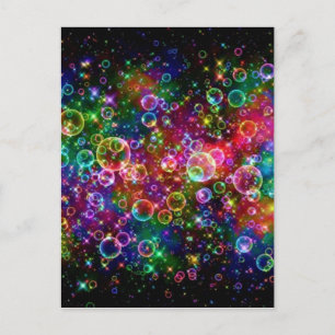 Colourful Bubble Design Postcard