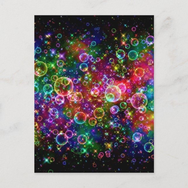Colourful Bubble Design Postcard (Front)