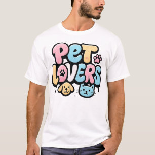 Colourful Bubble Font Pet Lovers T-Shirt