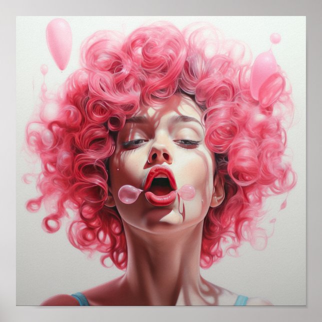 Colourful Bubble Gum Dream - Vibrant and Playful P Poster (Front)