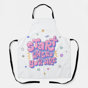 Colourful Bubble Letter Quote Apron