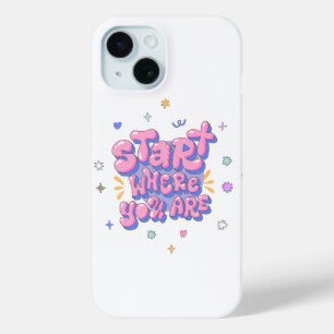 Colourful Bubble Letter Quote iPhone 15 Case