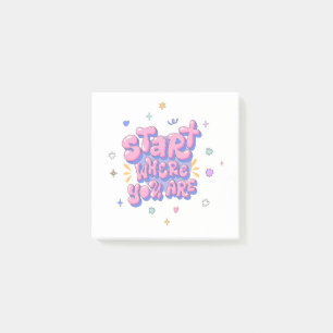 Colourful Bubble Letter Quote Post-it Notes