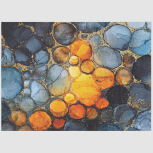 Colourful Bubble Texture with Gold Fluid Art Tissue Paper