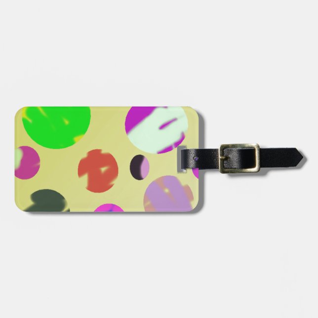 colourful bubble universe abstract art luggage tag (Front Horizontal)
