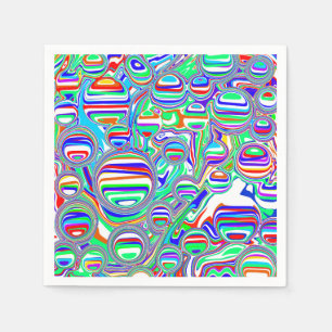 Colourful Bubbles Abstract Digital Art Napkin