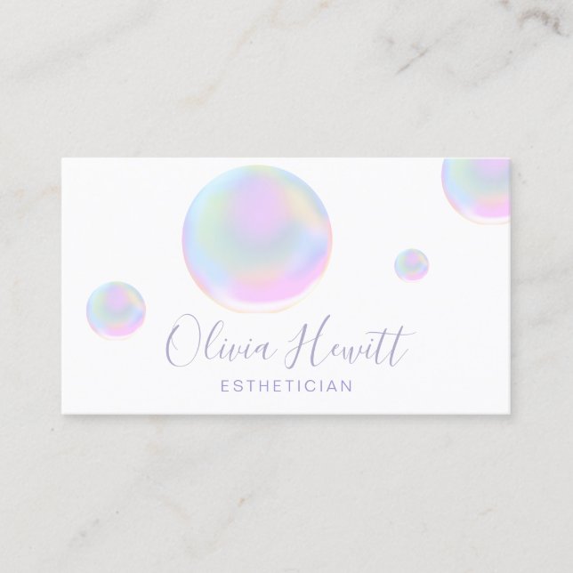 colourful bubbles aesthetician business card (Front)