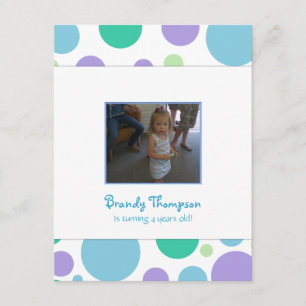 Colourful Bubbles Birthday Party Invitation
