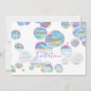 Colourful bubbles birthday party invitation