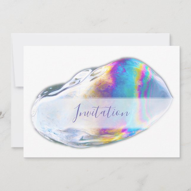 Colourful bubbles birthday party invitation (Front)