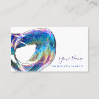 Colourful bubbles birthday planner and party busin business card