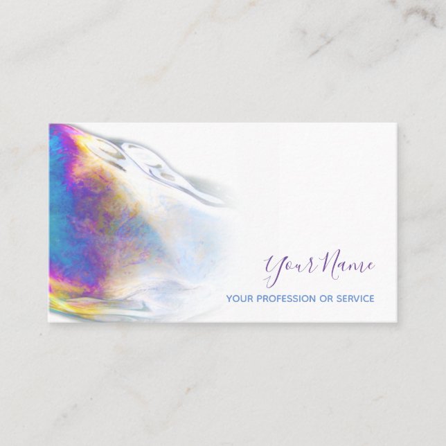 Colourful bubbles birthday planner and party busin business card (Front)