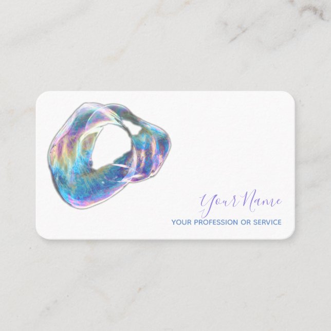 Colourful bubbles birthday planner and party business card (Front)
