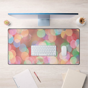Colourful Bubbles Bokeh Art Desk Mat Pad