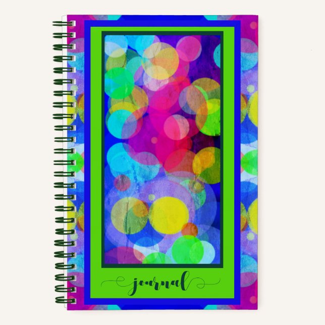 Colourful Bubbles Customizable Personal Journal (Front)