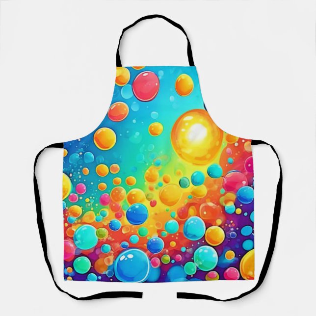 Colourful Bubbles Floating Art Apron (Front)