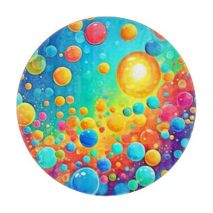 Colourful Bubbles Floating Art Cutting Board