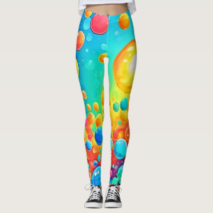 Colourful Bubbles Floating Art Leggings
