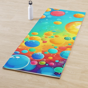 Colourful Bubbles Floating Art Yoga Mat